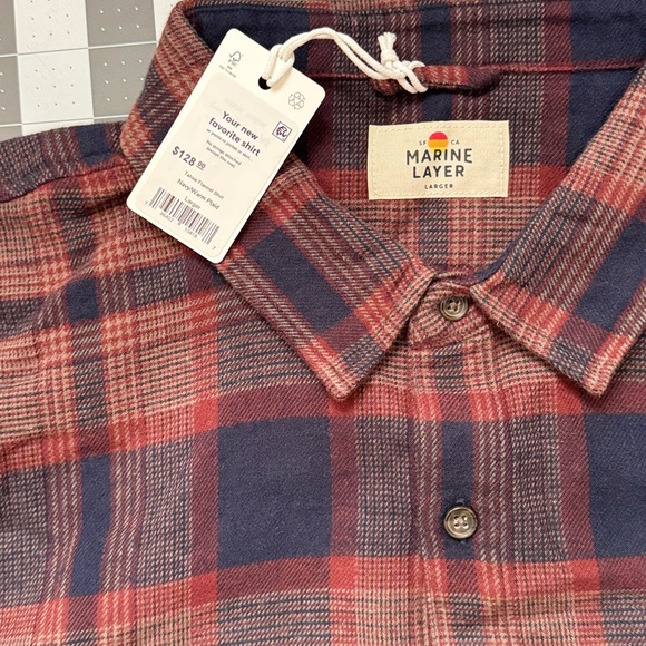 Marine Layer Other - MARINE LAYER Tahoe Flannel Shirt "Navy/Warm Plaid" #11